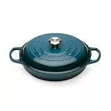 Le Creuset Signature Gusseisen Gourmet-Profitopf, Rund, Ø 26 cm, 2,2 l, Für alle Herdarten inkl. Induktion geeignet, 4,205 kg, Deep Teal, 21180266422430