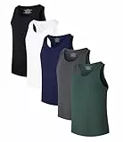COLORFULLEAF 3/5er Pack Bambus Tank Top Herren Stretch Unterhemd Männer Einfarbig Business Arbeitstshirts(5C,L)