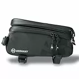 SKS GERMANY EXPLORER SMART Fahrradtasche, Fahrradzubehör (Rahmentasche aus gummiertem, wasserabweisendem Gewebe, inkl. herausnehmbarem Smartphonefach, Touchscreen kompatibel, Volumen: 1,35 l), schwarz