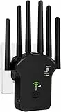 WLAN Repeater WLAN Verstärker 1200Mbit/s Dualband 2,4GHz+5GHz WiFi Booster mit Repeater/Router/Access Point Modus,4 Antenne,Einfache Einrichtung,WiFi Range Extender Mit LAN/WAN Port