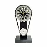 FIYSON Vintage-Zahnraduhr, Metal Rotierende Ganguhr, 3D Vintage Wanduhren, Echte Bewegliche Zeitkettenuhr, Kreative Zeitschaltuhr für Raumdekoration, Personalisierte Heimdekoration (Schwarz)