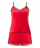 HUNKEMÖLLER Pyjama-Set aus Velours - red - XL