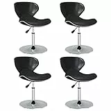 YuuSsea Esszimmerstühle, 4er-Set, Schwarz Kunstleder, Modernes Design, Höhenverstellbar, 360° drehbar, für Esszimmer, Küche