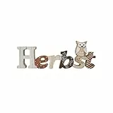 HEITMANN DECO Herbst-Schriftzug aus Holz – Herbstdeko in Braun/Natur (28 cm) – Deko aus Holz für Tisch, Fenster & Regal