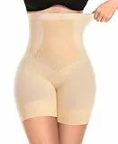 YARRCO Bauchweg Unterhose Damen Shapewear Miederhose Hohe Taille Figurformende Unterwäsche Leggings Body Shaper Miederpants (Beige-Bauch Kontrolle, M)