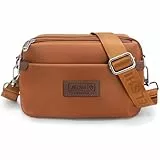 YERUUE Umhängetasche Damen Crossbody Bag Wasserdichte Handtasche Taschen Elegant Bauchtasche mit Abnehmbarem Schultergurt fur Tägliches Arbeiten, Einkaufen,Reisen(Leichter Kaffee)