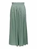 ONLY Damen Maxi Falten Rock | Einfarbiger Plissee Skirt mit Gummizug | Wadenlanges Basic ONLVENEDIG, Farben:Grün, Größe:S