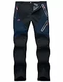 HFDWYJ Thermohose Herren Winter Softshellhose Fleece Gefütterte Outdoor Hose wasserdichte Skihose Wetterfeste Winterhose