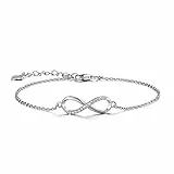 CERSLIMO Armband Silber Damen, 925 Sterling Silber Unendlichkeit Symbol Infinity Zirkonia Armband Unendlichkeitszeichen Schmuck für Frauen Mädchen