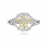 Pentagramm Ringe 925 Sterling Silber Hexen Baum des Lebens Ring Pentagramm Magic Amulett Ringe Schmuck Weihnachten Geburtstag Geschenke für Damen