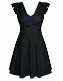 Kate Kasin Damen Freizeit Tankini Sommer Bauchkontrolle A-Förmiger Saum Shapewear Hotpants Atmungsaktiv Schwarz M