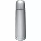 GRÄWE Thermosflasche, Edelstahl Trinkflasche, Thermoskanne, Isolierflasche für unterwegs mit Becher, auslaufsicher, spülmaschinengeeignet (Silber, 500 ml)