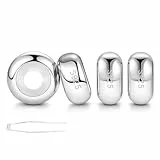 LOVANS 4 Stück Charms Stopper für Armband, 925 Sterling Silber Hypoallergen Charm Anhänger Clip Verschluss mit Silikon, Rutschfester Trenner für Damen Armbänder Silber