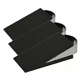 Westcott Türstopper in Keilform Schwarz | Gummi Türstopper mit Edelstahl Griff | Rutschfeste Unterfläche | Passend für alle Türen und Böden | 12cm x 5cm x 3cm | E-19000 00 (Packung mit 3)