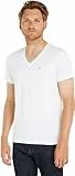 Tommy Jeans Herren T-Shirt Kurzarm TJM Original V-Ausschnitt, Weiß (Classic White), XL