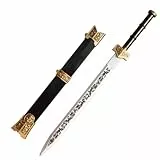 DAMDOS Halloween Prop Cosplay Samurai Schwert, Han-Dynastie Kung Fu Schwert für Rollenspiele, Geburtstage & Geschenke (Gold)