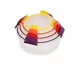 Joseph Joseph Nest Lock Frischhaltedosen-Set aus Kunststoff, BPA-frei, rund, mit verschließbaren, luftdichten, auslaufsicheren Deckeln, 8-teilig, mehrfarbig
