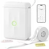 NIIMBOT Etikettendrucker D110 Upgrade, Mini Bluetooth Etikettiergerät Beschriftungsgerät Selbstklebend, Tragbares Sticker drucker Label Printer mit iOS Android, Geeignet für Zuhause Schule Büro, Weiß