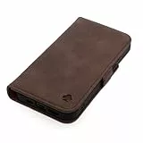 Porter Riley – Lederhülle kompatibel mit iPhone 17. Premium Echtleder Stand/Cover/Brieftaschen Flip Case mit Kartenfächern und horizontaler Ständerfunktion (Schokoladenbraun)