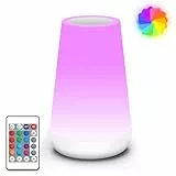 Auxmir Nachttischlampe Nachtlicht Touch Dimmbar mit 13 Farben und 5 Modi, LED Tischlampe Kabellos USB Aufladbar mit Fernbedienung, Stilllicht Baby mit Timing Funktion für Deko Schlafzimmer Wohnzimmer