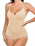 SURE YOU LIKE Shapewear Damen Bauchweg Bodysuit Formender Vielseitige Body Stark Formend Bodysuit Figurenformend Body Shaper Miederbody Nahtlose Formende Bodys mit Verstellbarer Schultergurt