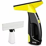 EAVE Fenstersauger Set, Akku Fenstersauger mit 45 Minuten Akkulaufzeit, Fensterreiniger Elektrisch mit 28cm Saugdüse & 200ml Wassertank, Geeignet für Fenster, Fliesen und Spiegel (gelb)