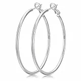 Senteria Creolen Silber 925 für Damen Hypoallergen Ohrringe Creolen Silber 925 Groß Leichte Dünne Damen Mädchen Ohrringe 50mm