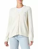 GANT Damen Classic Cotton Cardigan Strickjacke, Cream, XXL