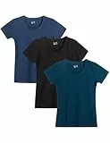 berydale Damen Bd157 T-Shirt, Schwarz, Petrol, Jeansblau, L