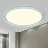 LQWELL® Deckenleuchte LED Deckenlampe, IP44 Wasserfest Badlampe Rund Flach 18W 4000K 1980LM Modern Schlicht Lampe Dünn für Wohnzimmer Badezimmer Schlafzimmer Küche Balkon Keller Büro, 220 * 18mm