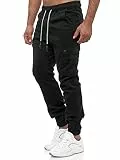 Tazzio Herren Cargohose 16610 – Cargo Jogger Chino Hose Regular Fit mit Stretch Baumwollmischung – Freizeit Jeanshose Schwarz M