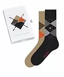 Burlington Herren Socken Basic Gift Box M So Baumwolle gemustert 2 Paar, Mehrfarbig Black Beige 0039, 40-46