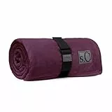 s.Oliver Kuschelsoft Decke 150x200 cm - flauschig, warm & waschbar, Kuscheldecke lila Uni