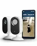 Arlo Indoor 3 HD Überwachungskamera Innen, 2er Set, HD Video, 2-Wege-Audio, Bewegungsmelder, Kabelgebunden, Babyphone, Haustierkamera, Hausüberwachung, mit Secure Plan Testzeitraum, Weiß