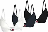 Tommy Hilfiger Damen 3er Pack BH Bralettes Triangle Ungepolstert, Mehrfarbig (Black/ Navy Rib/ White), L