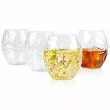 hotder Tritan-Kunststoff weingläser 473ml（16oz）, Wassergläser Trinkgläser Saftgläser 4er set, spülmaschinenfest, Perfekt für zu Hause, Camping, Party, BPA-frei Vertikale Gestaltung