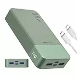 JUOVI J2651 Power Bank, 35W 20000mAh USB C In & Out Power Bank, Akku-Pack mit QC3.0+PD3.0 35W High-Speed Aufladung für Bluetooth Earbud, Handy, Tablet (Grün)