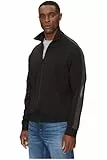 Calvin Klein Herren Sweatshirt mit Reißverschluss Tape Zip Through mit Logo, Schwarz (Ck Black), XL