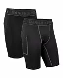 DANISH ENDURANCE Kompressions Shorts Herren, Sport Shorts, Sporthose Herren Kurz, Laufhose, 2er Pack, Mehrfarbig (1x Schwarz, 1x Schwarz/Grau), L