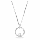 Swarovski Creativity Circle Damenhalskette, Rhodinierte Kette mit Funkelnde, Weißen Swarovski Kristallen