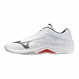 Mizuno Herren Lightning Select Volleyball-Schuhe, White/Black/Fiery Red, 44.5