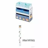 roba Bundle Spielregal aus Holz Paw Patrol mit 5 Boxen MesslattePaw Patrol - Skala von 70 cm bis 150 cm