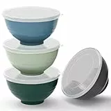 Greentainer Schüssel 24 OZ Müslischalen mit Deckel/Salatschalen, 4er 710ml Unbreakable Cereal Bowls|Obstschale, Suppenschüssel für Kinder und Erwachesene|Leicht & Bruchsicher