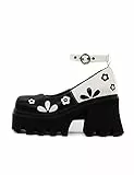 LAMODA Damen Leap of Faith Platform, Black White Pu, 41 EU