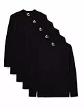 Lower East Herren LE133 Langarmshirt, Schwarz (5er Pack), 2XL
