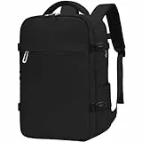 ZHXX für Easyjet Handgepäck 45x36x20,Handgepäck Rucksack,reiserucksack handgepäck Flugzeug,30L,Mit Separatem 15,6-Zoll-Laptopfach,Unisex,Schwarz