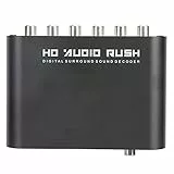 KIMISS 5.1CH DTS Dolby Digital-zu-Analog-Konverter, AC3-Decoder, Mehrkanal-Schalter, Optischer Koax-Decoder für Zuhause, Konzertsaal, Kino mit HostUSB + Glasfaser