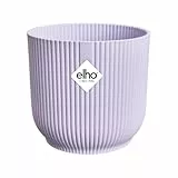 elho Vibes Fold Rund 14 Pflanzentopf - Blumentopf für Innen - 100% recyceltes Plastik - Ø 14.1 x H 12.9 cm - Lila/Zartes Lila