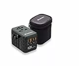 Verbatim GaN Universal Reiseadapter UTA‑05 65 W, Steckdosenadapter mit 2 USB‑A und 2 USB-C Anschlüssen, Schnellladegerät für Laptop, Handy, Kamera und Co, Reisestecker weltweit einsetzbar, 100-250 V