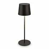 BRILONER - LED Tischlampe kabellos IP44 mit Touch, dimmbar, Akku & Lichtquelle tauschbar, Nachttischlampe, Leselampe, LED Lampe, Campinglampe, Tischleuchte, Akkulampe, Outdoor, 11x34,5 cm, Schwarz